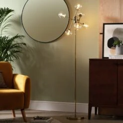 Habitat Glam 6 Light Glass Floor Lamp – Gold -Habitat Furni Sales 9487916 R Z002C