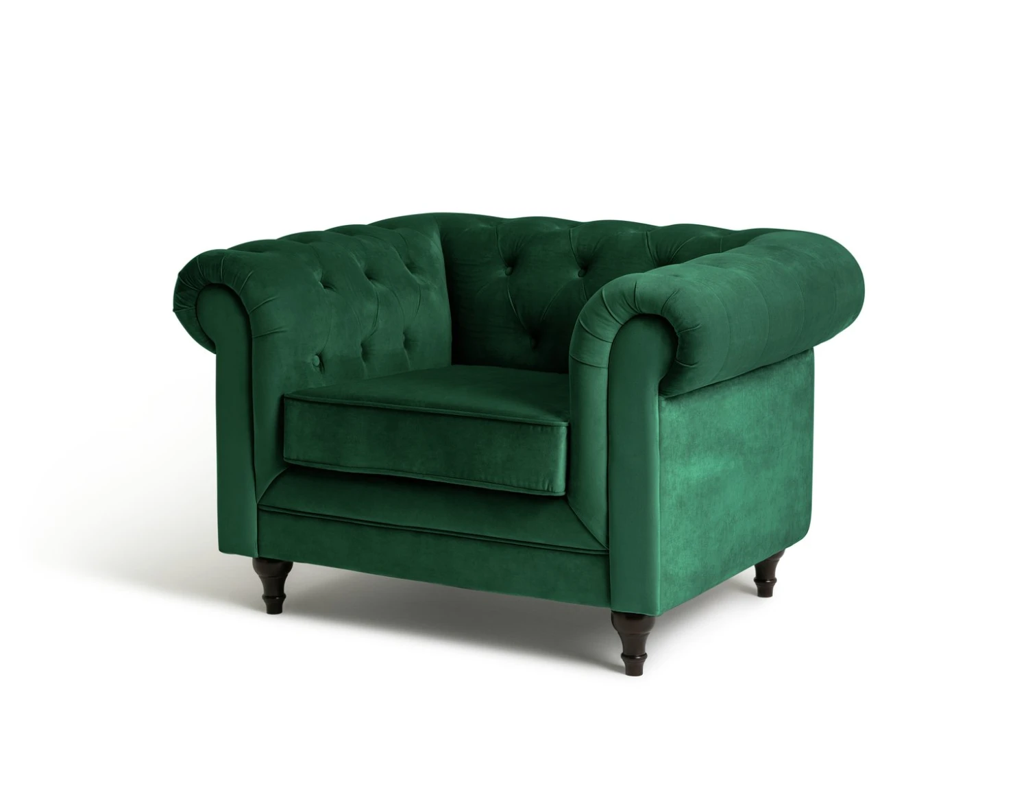 Habitat Chesterfield Velvet Armchair - Green Habitat Chesterfield Velvet Armchair - Green -Habitat Furni Sales 9491641 R Z002A