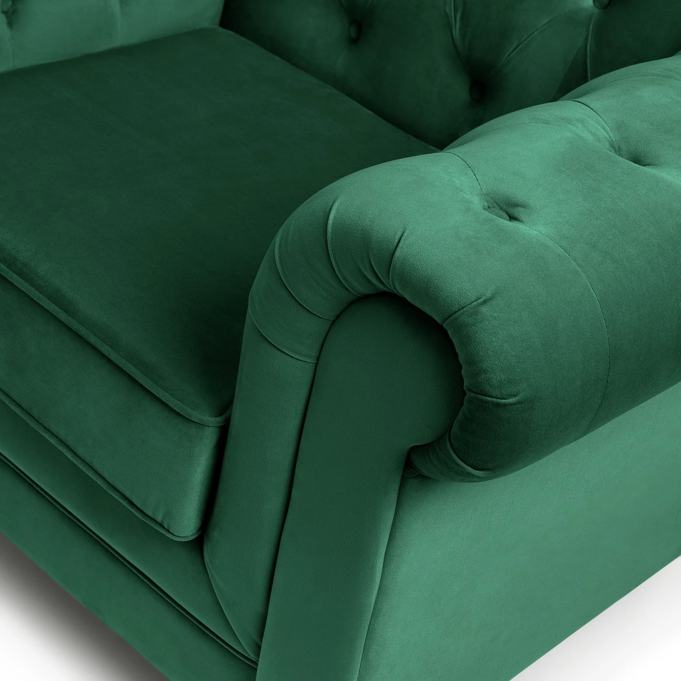 Habitat Chesterfield Velvet Armchair - Green Habitat Chesterfield Velvet Armchair - Green -Habitat Furni Sales 9491641 R Z006A