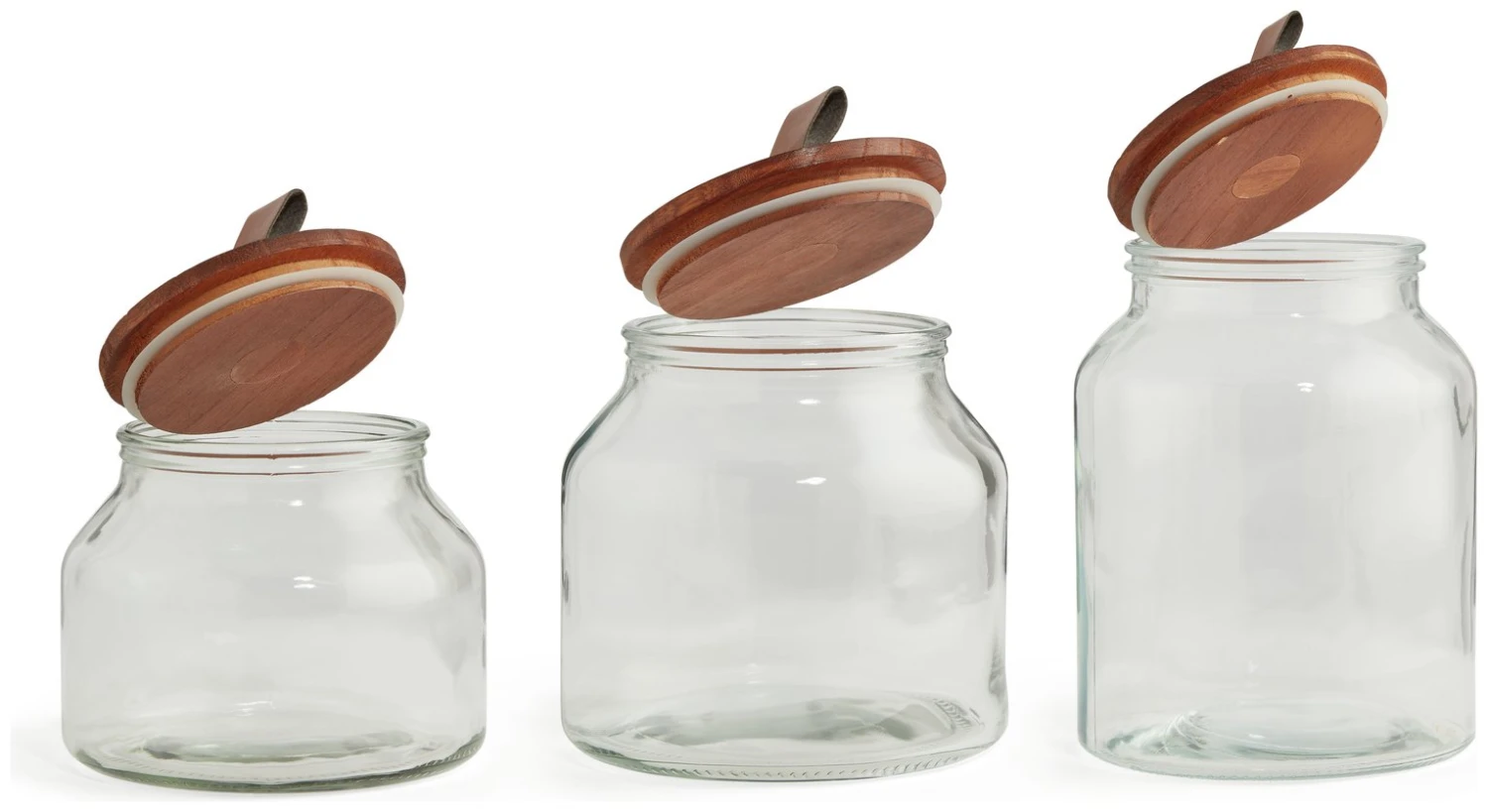 Habitat Set of 3 Glass Jar Set Habitat Set Of 3 Glass Jar Set -Habitat Furni Sales 9491672 R Z002A