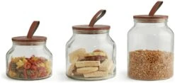 Habitat Set Of 3 Glass Jar Set 2 Habitat Set Of 3 Glass Jar Set -Habitat Furni Sales 9491672 R Z004A