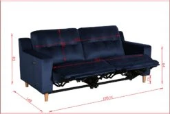 Habitat Emerson Velvet 2 Seater Recliner Sofa - Navy Blue -Habitat Furni Sales 9494318 R E001