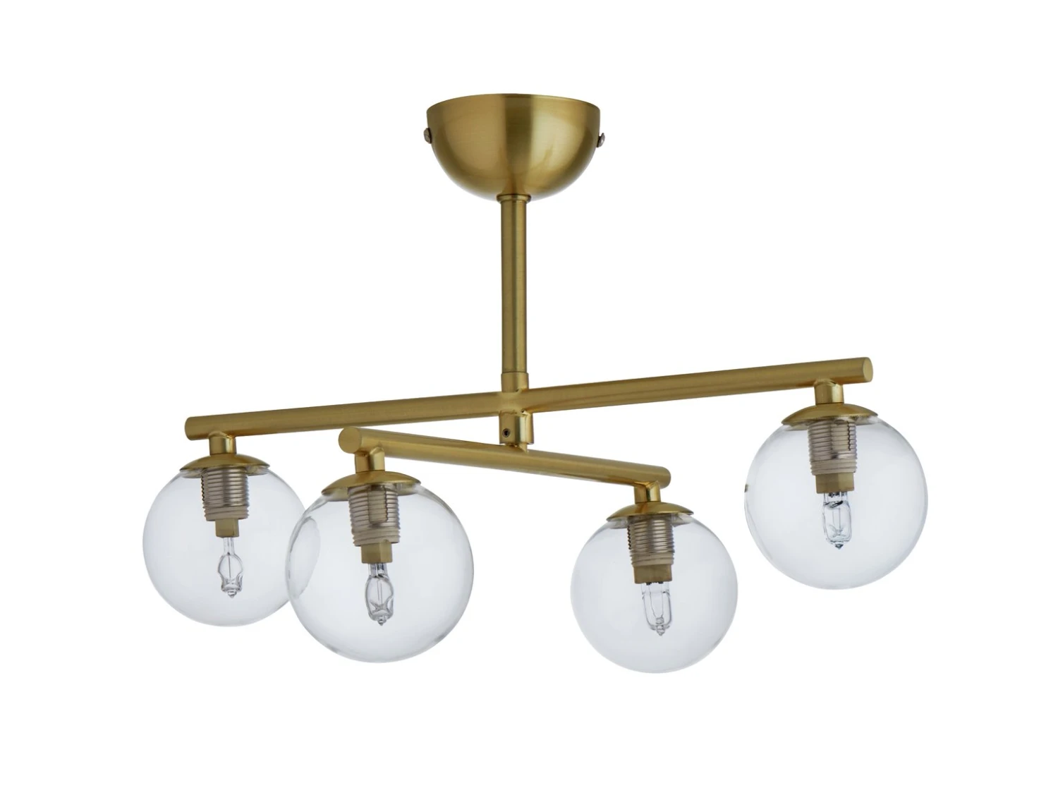 Habitat Chuck 4 Light Flush to Ceiling Light - Brushed Brass Habitat Chuck 4 Light Flush To Ceiling Light - Brushed Brass -Habitat Furni Sales 9495111 R Z001C