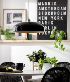 Habitat Abaya Spun Bamboo Pendant Shade - Black -Habitat Furni Sales 9501108 R Z002C