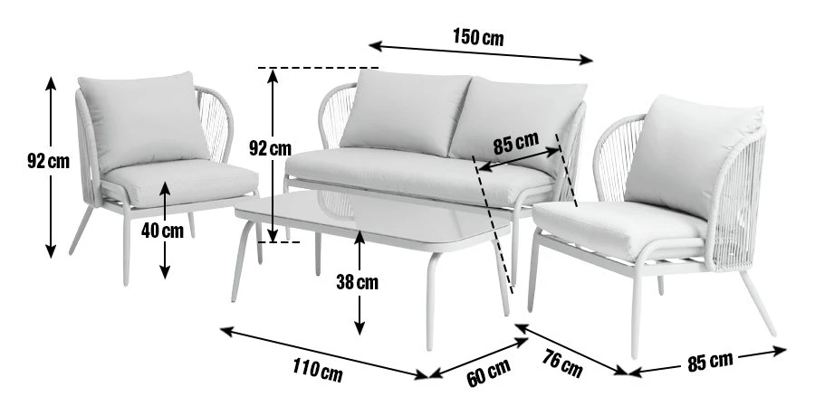 Habitat Riya 4 Seater Cane Effect Garden Sofa Set-Light Grey Habitat Riya 4 Seater Cane Effect Garden Sofa Set-Light Grey -Habitat Furni Sales 9505197 R E001
