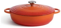 Habitat 4 Litre Cast Iron Shallow Casserole Dish - Orange -Habitat Furni Sales 9505805 R Z002A
