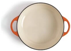 Habitat 4 Litre Cast Iron Shallow Casserole Dish - Orange -Habitat Furni Sales 9505805 R Z003A