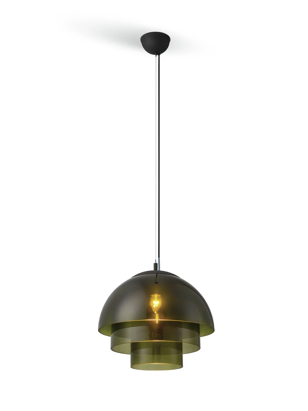 Habitat Zora 3 Tier Glass Pendant Light - Green Habitat Zora 3 Tier Glass Pendant Light - Green -Habitat Furni Sales 9506639 R Z002C