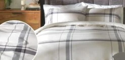 Habitat Cotton Yarn Dye Check Cream Bedding Set - Double -Habitat Furni Sales 9511655 R Z004A