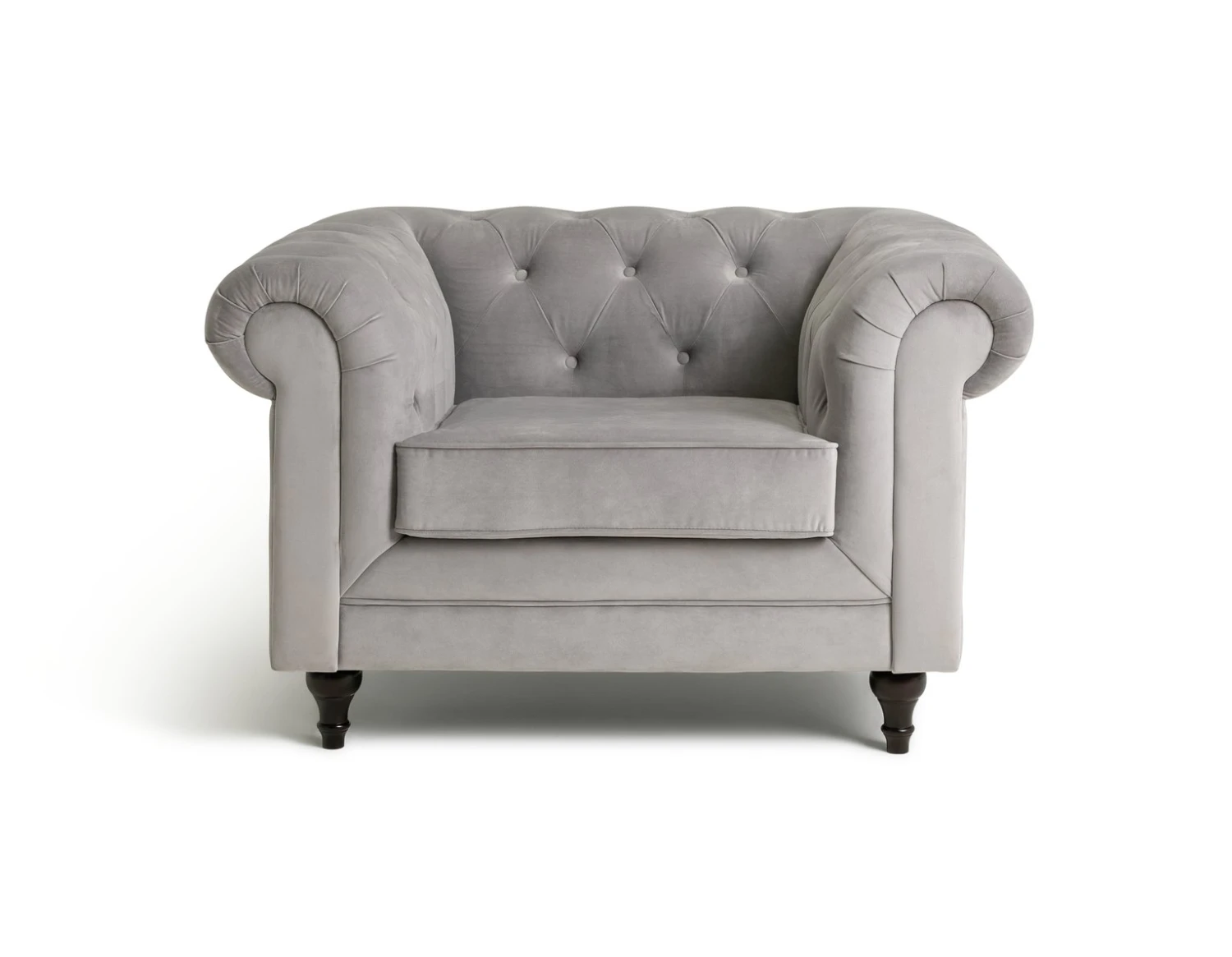 Habitat Chesterfield Velvet Armchair - Light Grey Habitat Chesterfield Velvet Armchair - Light Grey -Habitat Furni Sales 9513402 R Z001A