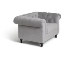 Habitat Chesterfield Velvet Armchair - Light Grey 4 Habitat Chesterfield Velvet Armchair - Light Grey -Habitat Furni Sales 9513402 R Z004A