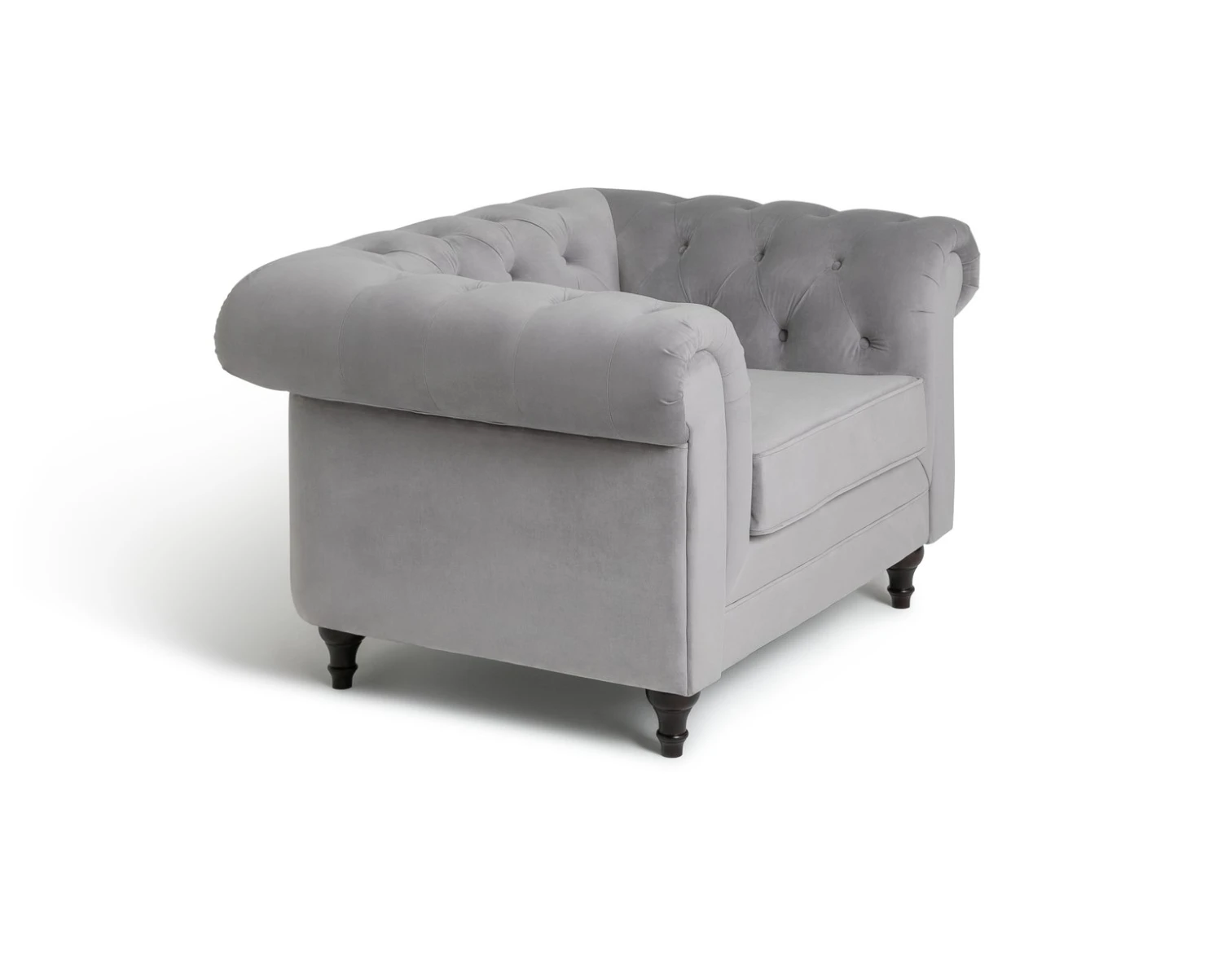 Habitat Chesterfield Velvet Armchair - Light Grey Habitat Chesterfield Velvet Armchair - Light Grey -Habitat Furni Sales 9513402 R Z004A