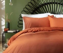 Habitat Cotton Linen Plain Rust Bedding Set - Double 4 Habitat Cotton Linen Plain Rust Bedding Set - Double -Habitat Furni Sales 9513914 R Z004A