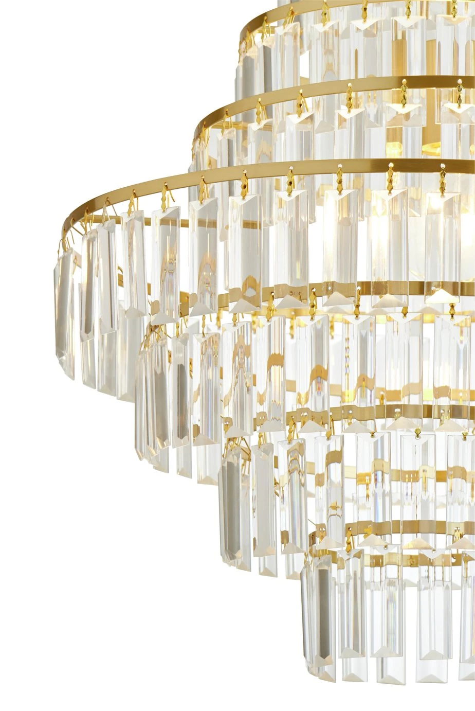 Habitat Presley Glass 8 Tier Chandelier - Brass Habitat Presley Glass 8 Tier Chandelier - Brass -Habitat Furni Sales 9514449 R Z002A