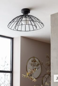 Habitat Kiso 2 Tier Opal Flush To Ceiling Light - Black -Habitat Furni Sales 9516241 R Z002C