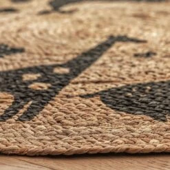 Habitat Kids Animal Abstract Jute Circle Rug - Natural -Habitat Furni Sales 9517374 R Z002C