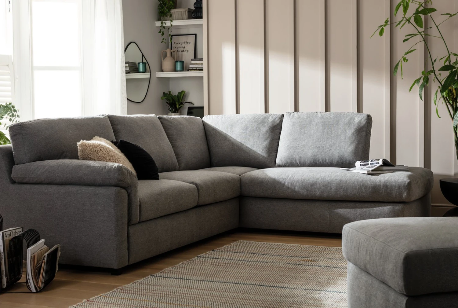 Habitat Florence Right Hand Corner Chaise Sofa - Grey Habitat Florence Right Hand Corner Chaise Sofa - Grey -Habitat Furni Sales 9518139 R Z001C