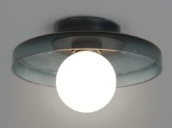 Habitat Jonna Bathroom Flush Ceiling Light -Dark Blue &Glass -Habitat Furni Sales 9518799 R Z002A