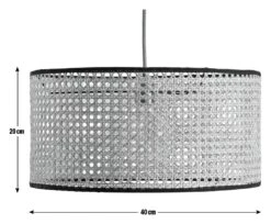 Habitat Ashi Rattan 40cm Shade - Natural & Black -Habitat Furni Sales 9519602 R E001