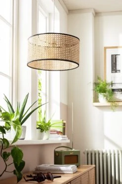 Habitat Ashi Rattan 40cm Shade - Natural & Black -Habitat Furni Sales 9519602 R Z003C