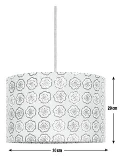 Habitat Country Floral Printed 30cm Drum Shade - Grey -Habitat Furni Sales 9521322 R E001