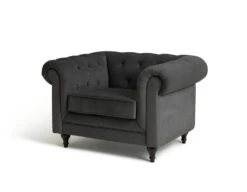 Habitat Chesterfield Velvet Armchair - Charcoal -Habitat Furni Sales 9522929 R Z002A
