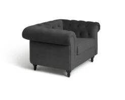 Habitat Chesterfield Velvet Armchair - Charcoal -Habitat Furni Sales 9522929 R Z004A
