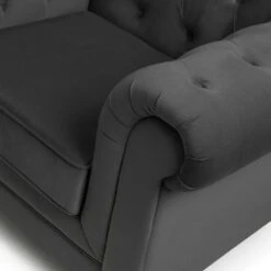 Habitat Chesterfield Velvet Armchair - Charcoal -Habitat Furni Sales 9522929 R Z006A