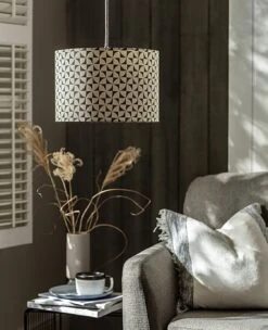 Habitat Cabin Retreat 30cm Block Shade - Green And White 5 Habitat Cabin Retreat 30cm Block Shade - Green And White -Habitat Furni Sales 9523928 R Z003C