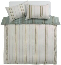 Habitat 180TC Sage Stripe Green Bedding Set - Single -Habitat Furni Sales 9524570 R Z002A