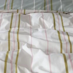 Habitat 180TC Sage Stripe Green Bedding Set - Single -Habitat Furni Sales 9524570 R Z006A