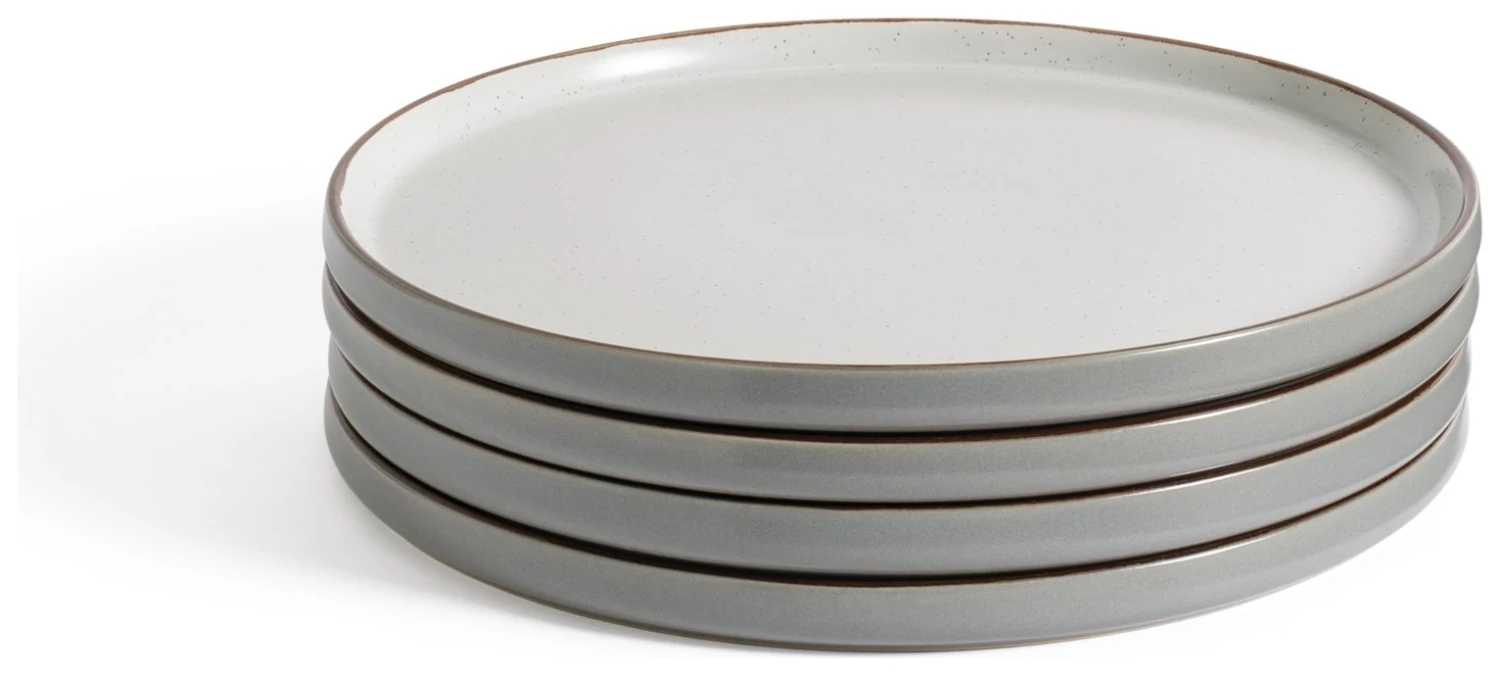 Habitat Speckle 4 Piece Stoneware Dinner Plate - Grey Habitat Speckle 4 Piece Stoneware Dinner Plate - Grey -Habitat Furni Sales 9529575 R Z001A