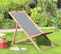 Habitat Folding Wooden Garden Deck Chair - Charcoal -Habitat Furni Sales 9534883 R Z002C