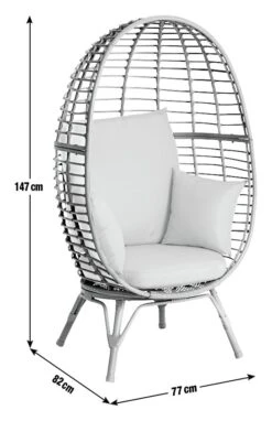 Habitat Kora Rattan Effect Garden Egg Chair - Grey 3 Habitat Kora Rattan Effect Garden Egg Chair - Grey -Habitat Furni Sales 9539060 R E001