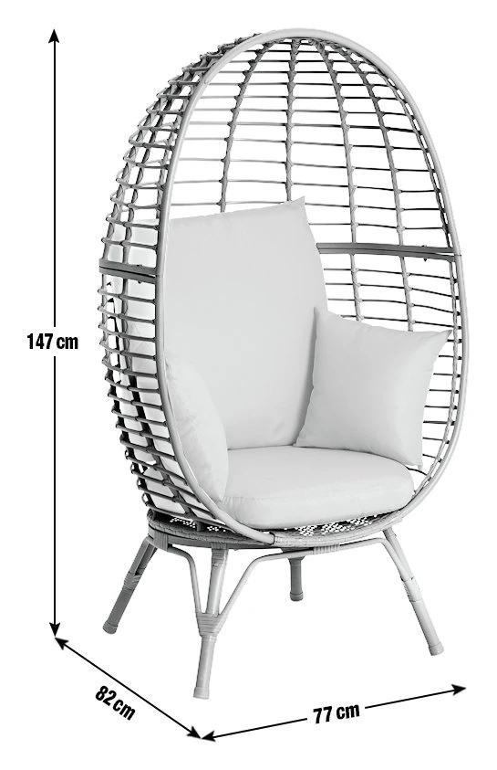 Habitat Kora Rattan Effect Garden Egg Chair - Grey Habitat Kora Rattan Effect Garden Egg Chair - Grey -Habitat Furni Sales 9539060 R E001