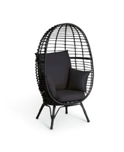Habitat Kora Rattan Effect Garden Egg Chair - Black