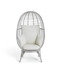 Habitat Kora Rattan Effect Garden Egg Chair - Grey 4 Habitat Kora Rattan Effect Garden Egg Chair - Grey -Habitat Furni Sales 9540815 R Z002A