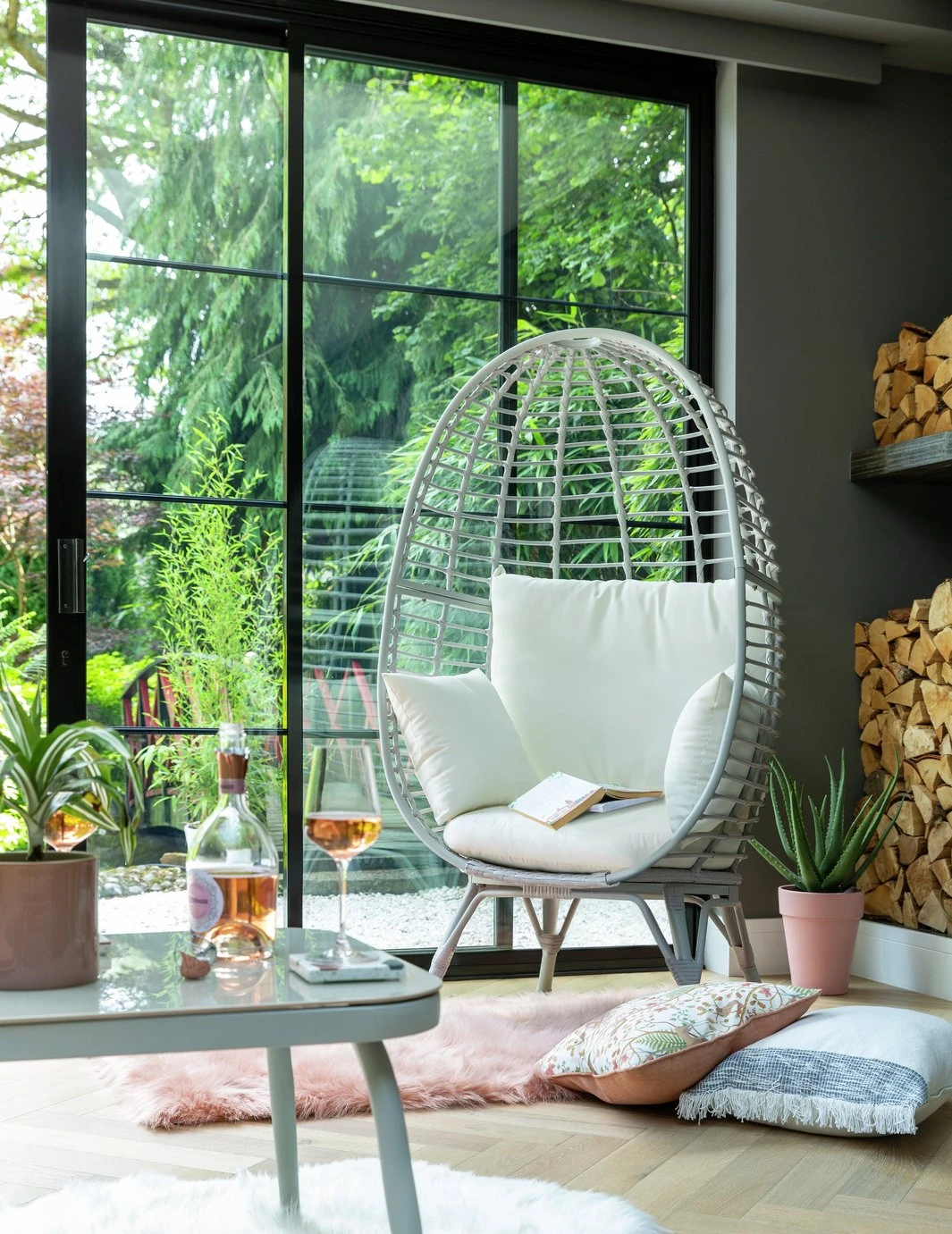 Habitat Kora Rattan Effect Garden Egg Chair - Grey Habitat Kora Rattan Effect Garden Egg Chair - Grey -Habitat Furni Sales 9540815 R Z002C