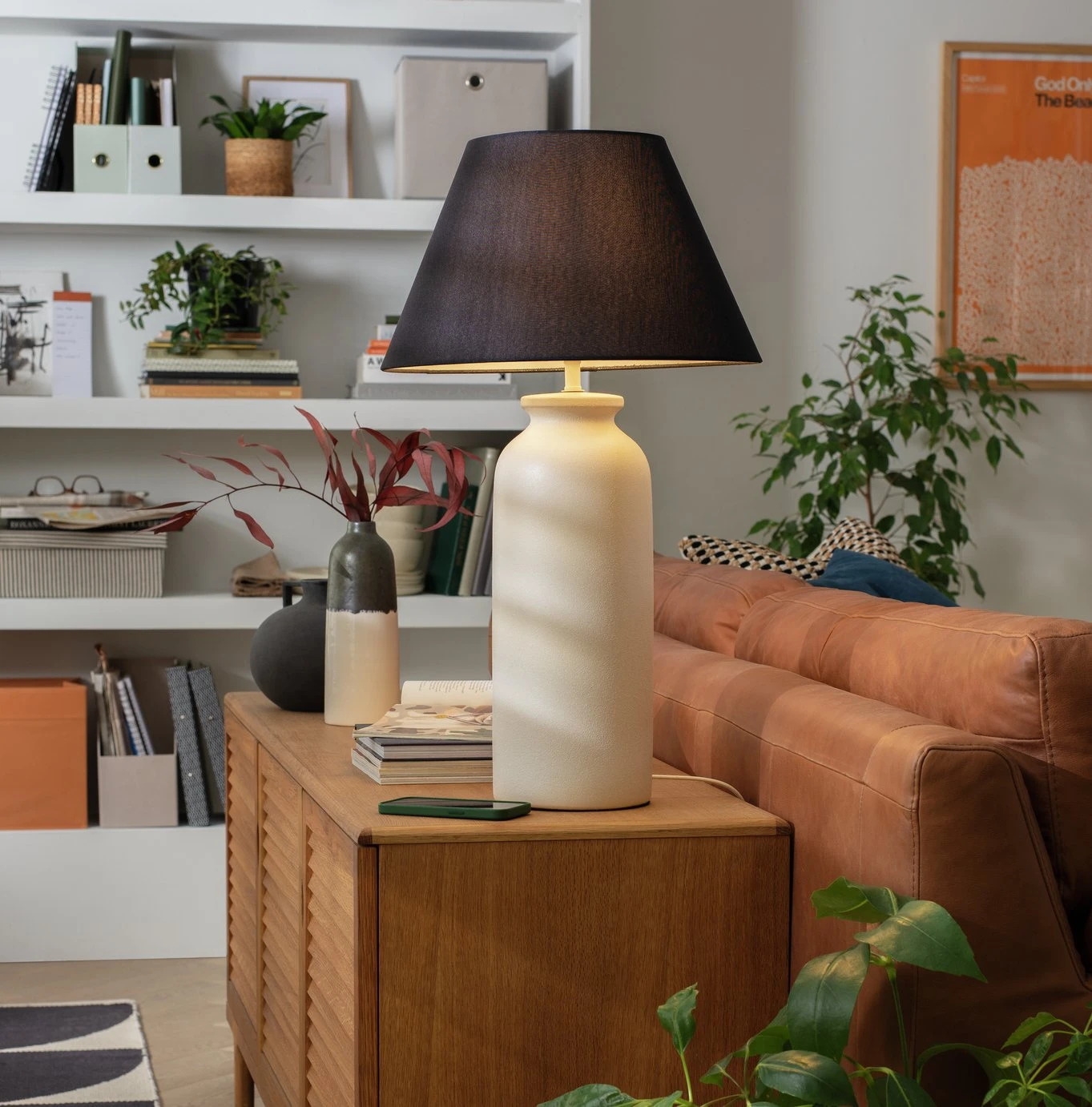 Habitat Hashi Ceramic Table Lamp - Off White & Black Habitat Hashi Ceramic Table Lamp - Off White & Black -Habitat Furni Sales 9553273 R Z001A