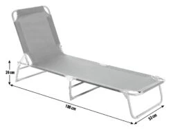 Habitat Folding Metal Sun Lounger - Charcoal 2 Habitat Folding Metal Sun Lounger - Charcoal -Habitat Furni Sales 9555927 R E001