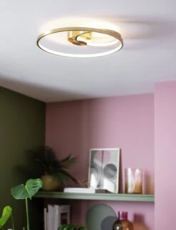 Habitat Pill Metal LED Flush Ceiling Light - Brushed Brass -Habitat Furni Sales 9559851 R Z002C