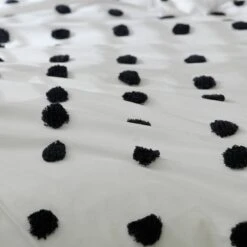Habitat Cotton Tufted Spot White & Black Bedding Set -Single -Habitat Furni Sales 9560651 R Z005A
