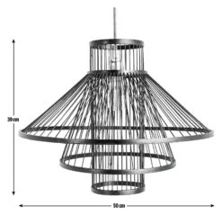 Habitat Wood 3 Tier Pendant Shade - Black -Habitat Furni Sales 9561007 R E001