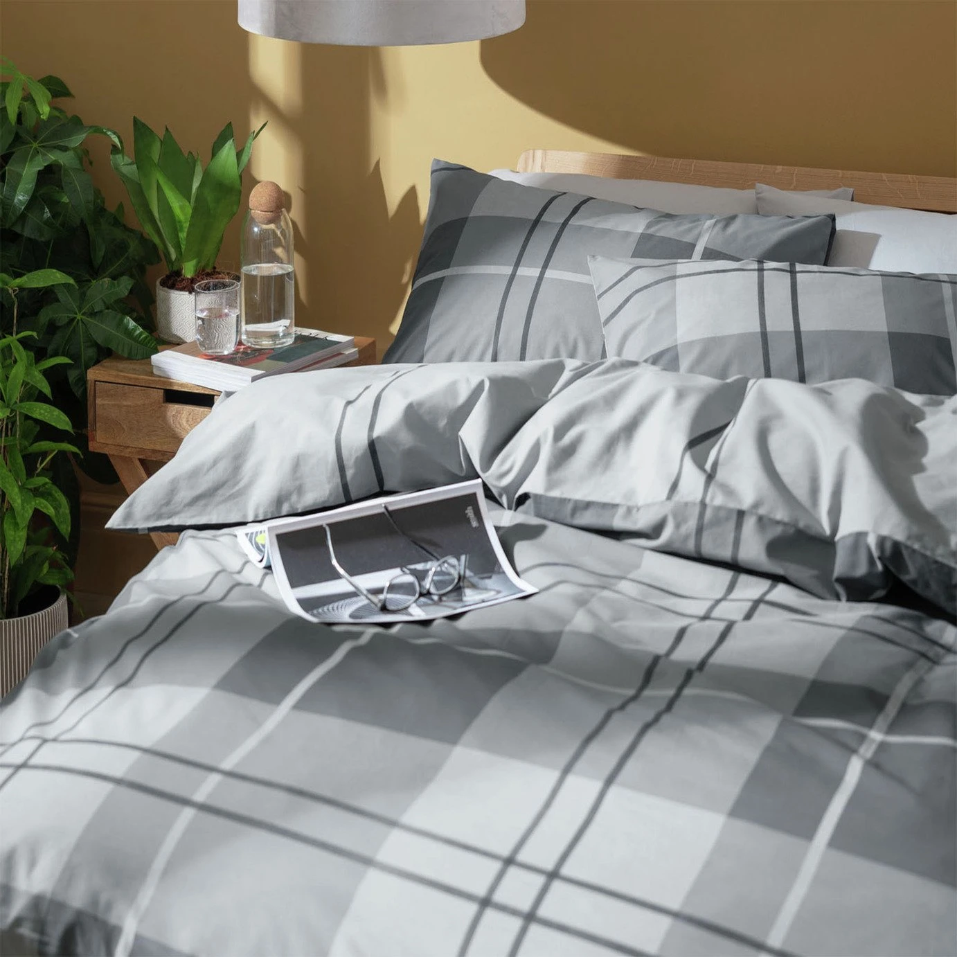 Habitat Check Charcoal Grey Bedding Set - Single Habitat Check Charcoal Grey Bedding Set - Single -Habitat Furni Sales 9561155 R Z001A