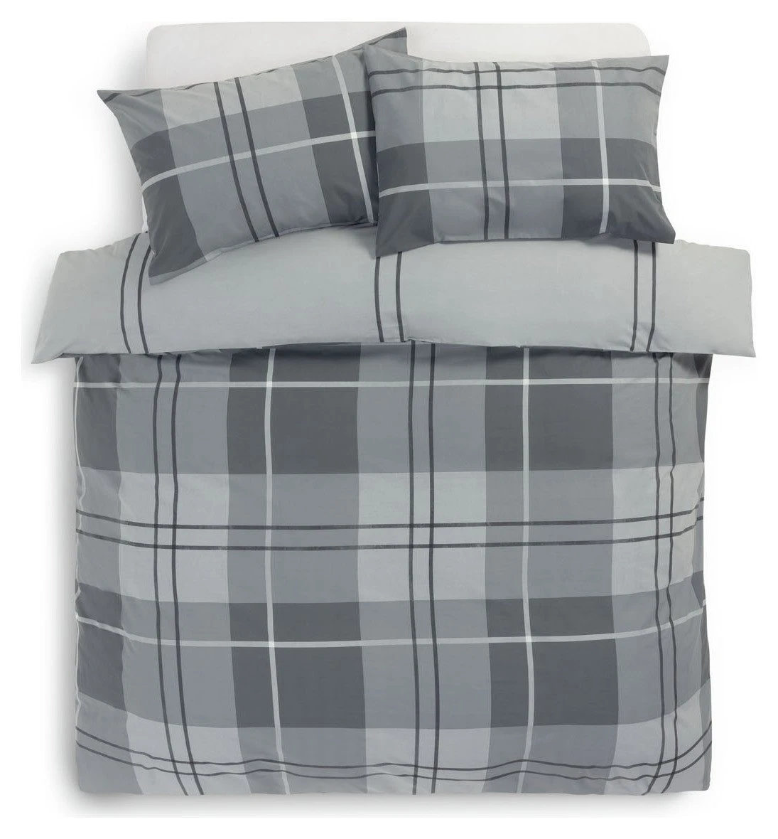 Habitat Check Charcoal Grey Bedding Set - Single Habitat Check Charcoal Grey Bedding Set - Single -Habitat Furni Sales 9561155 R Z002A