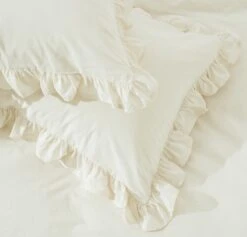Habitat Cotton 180TC Frilled Cream Bedding Set - Single -Habitat Furni Sales 9563146 R Z003A