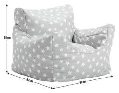 Habitat Kids Funzee Grey Stars Bean Bag -Habitat Furni Sales 9571815 R E001