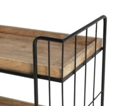 Habitat Kai Wood Drinks Trolley - Black & Mango -Habitat Furni Sales 9579271 R Z005A
