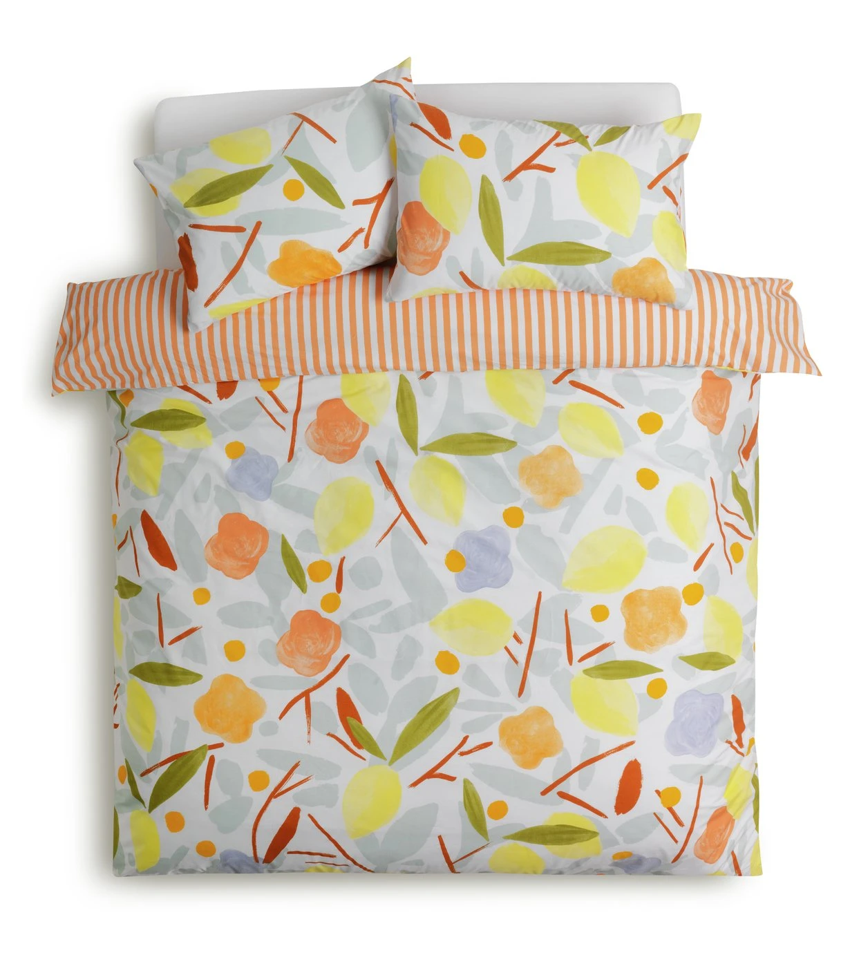 Habitat Panel Stripe Print Multicolour Bedding Set - Single