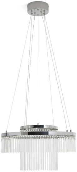 Habitat Yang 2 Tier LED Glass Chandelier - Chrome -Habitat Furni Sales 9584448 R Z002A